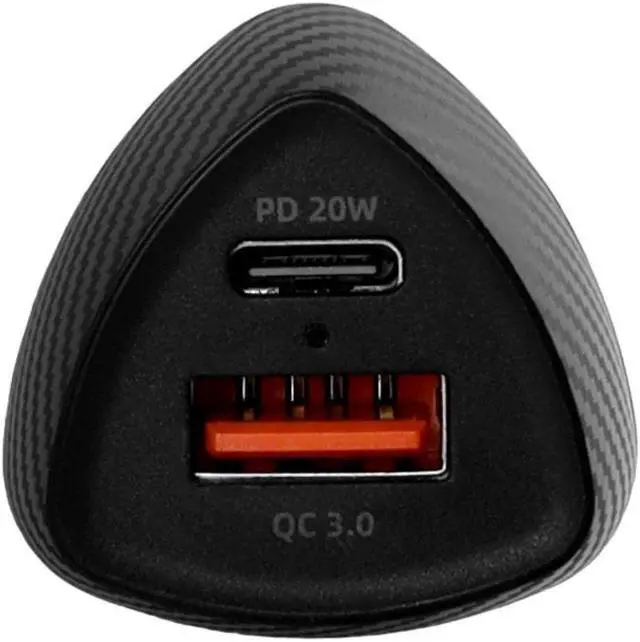 Alt view image 3 of 7 - Codi Dual Port 20W Car Charger/Auto Adapter (USB-C, USB-A Outputs) - 20W - USB Type-C - USB Type-A USB-A 3.0 Quick Charge