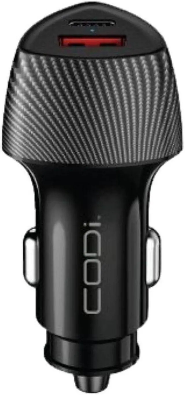 Alt view image 4 of 7 - Codi Dual Port 20W Car Charger/Auto Adapter (USB-C, USB-A Outputs) - 20W - USB Type-C - USB Type-A USB-A 3.0 Quick Charge