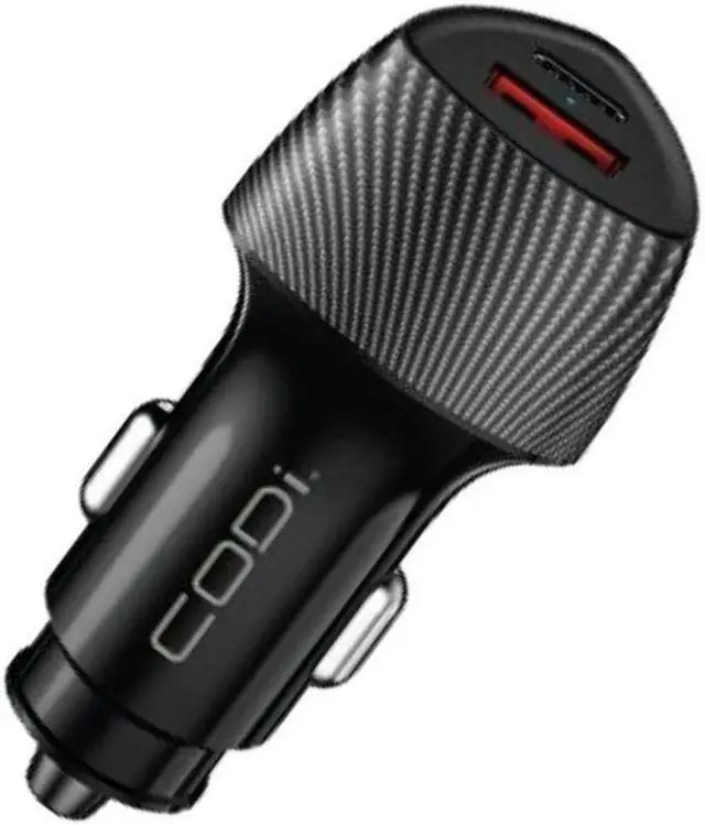 Alt view image 5 of 7 - Codi Dual Port 20W Car Charger/Auto Adapter (USB-C, USB-A Outputs) - 20W - USB Type-C - USB Type-A USB-A 3.0 Quick Charge