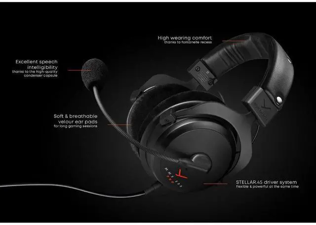 Alt view image 4 of 7 - Beyerdynamic  MMX 300 PRO gaming headset with STELLAR.45 driver and condenser microphone, closed