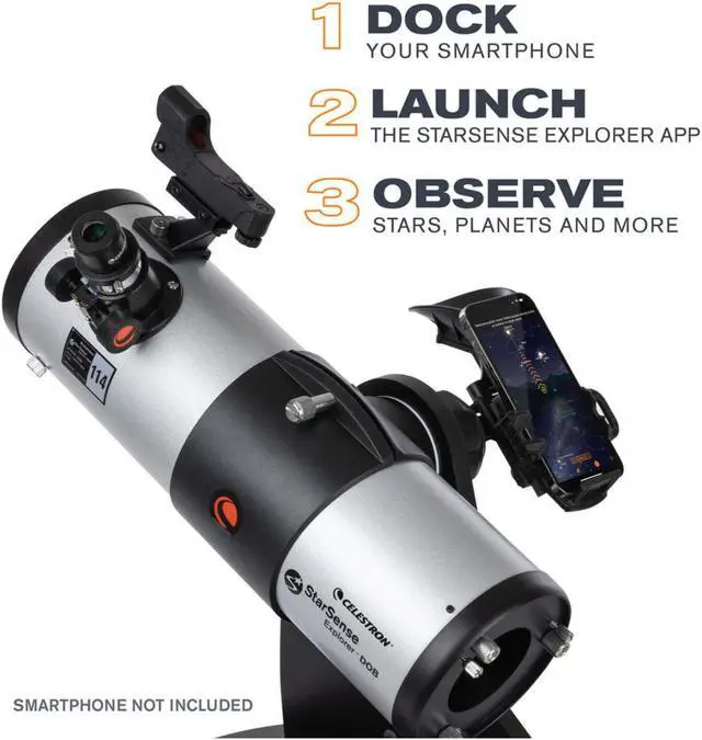 Alt view image 5 of 14 - Celestron Starsense Explorer 114mm Tabletop Dobsonian Telescope