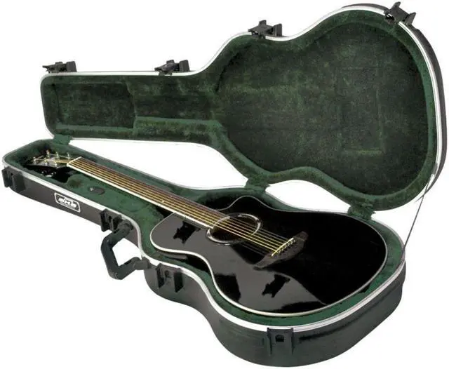 Alt view image 13 of 13 - SKB SKB-30 Deluxe Thin-Line Acoustic-Electric and Classical Guitar Case Black