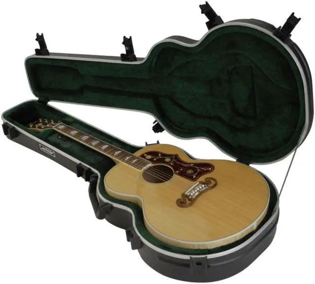 Alt view image 11 of 12 - SKB SKB-20 Deluxe Jumbo Acoustic/Archtop Electric Guitar Case Black