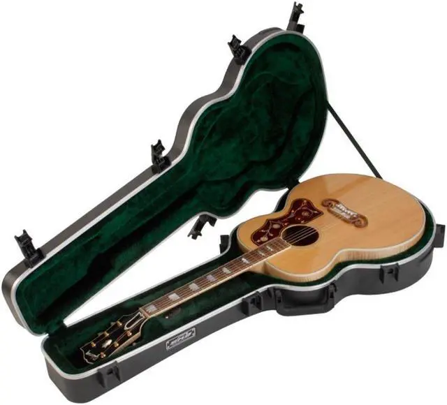 Alt view image 12 of 12 - SKB SKB-20 Deluxe Jumbo Acoustic/Archtop Electric Guitar Case Black