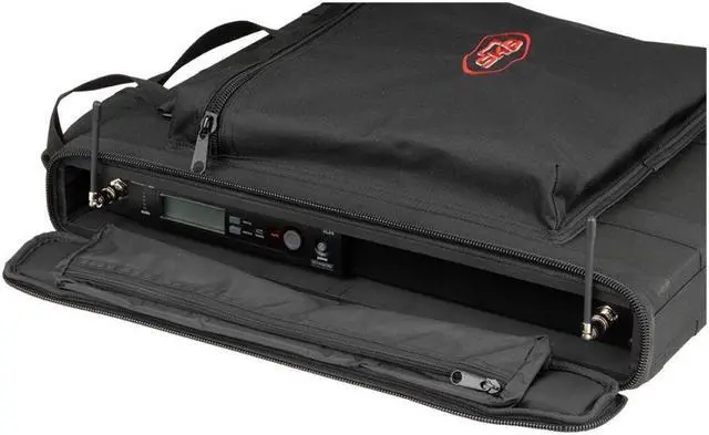 Alt view image 5 of 6 - SKB 1SKB-SC191U 1U Soft Rack Case, Steel Rails, Heavy Duty zippers, outer pocket, Shoulder straps