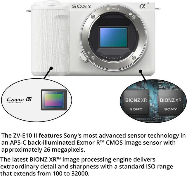 Alt view image 2 of 14 - Sony Sony Alpha ZVE10 II APS-C Interchangeable Lens Mirrorless Content Creators Camera (White)