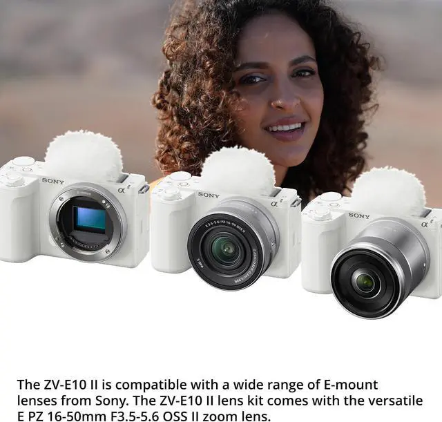 Alt view image 3 of 14 - Sony Sony Alpha ZVE10 II APS-C Interchangeable Lens Mirrorless Content Creators Camera (White)