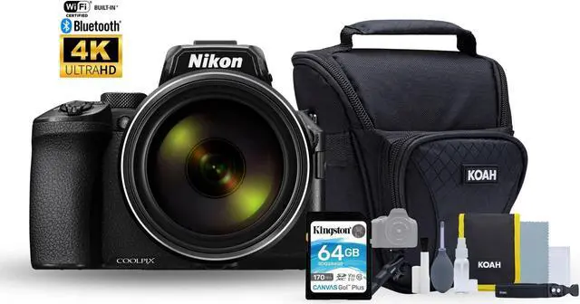 Main image of Nikon COOLPIX P950 Digital Camera (Black) with 64GB SD Card and Camera Case and Accessory Bundle