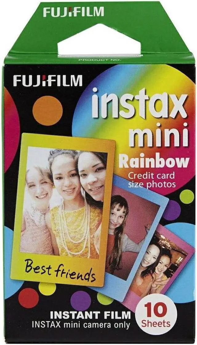 Alt view image 2 of 4 - Fujifilm Instax Mini Instant Rainbow Film (20-Pack) with Cleaning Cloth