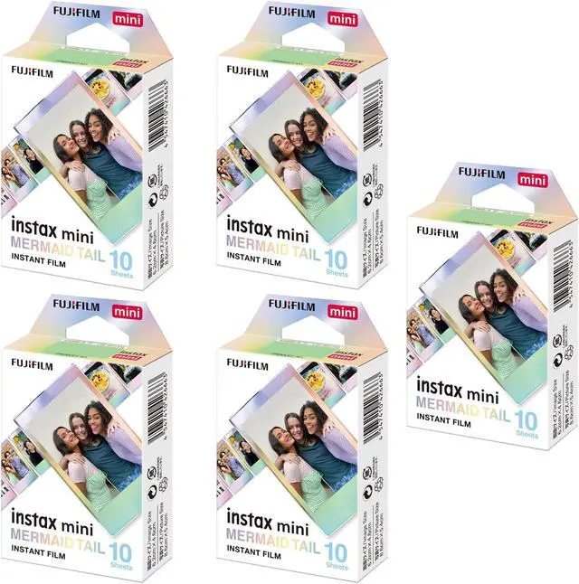 Main image of Fujifilm Instax Mini Mermaid Tail Film, Glitter Styles (10 Exposures) 5-Pack
