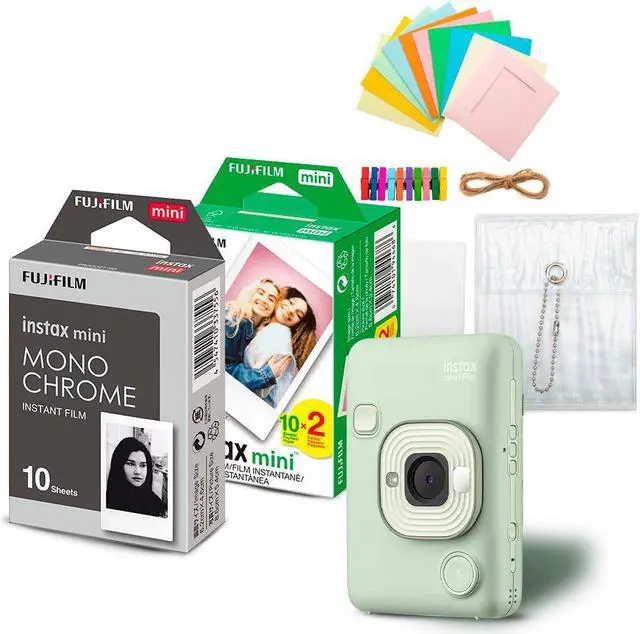 Main image of Fujifilm INSTAX MINI LIPLAY C GREEN VN EX D US + Color/B+W Film and Accessories Kit