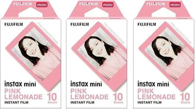 Main image of Fujifilm Instax Mini Pink Lemonade Film (10 Exposures, 3-Pack)