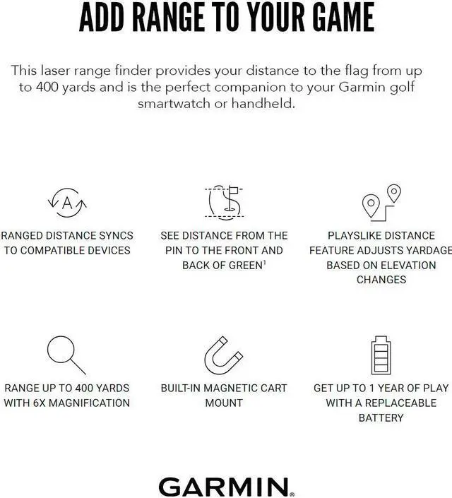 Alt view image 4 of 17 - Garmin Approach® Z30, Golf Laser Range Finder, Range Up to 400 Yards Away