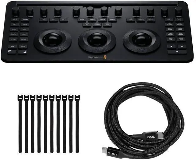 Main image of Blackmagic Design DaVinci Resolve Micro Color Panel (EN) with 6' USB-C Cable and Cable Ties bundle