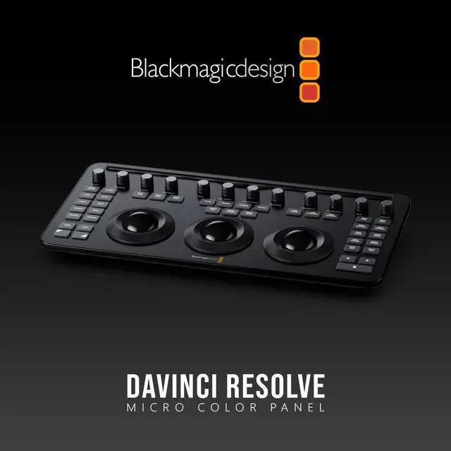 Alt view image 2 of 6 - Blackmagic Design DaVinci Resolve Micro Color Panel (EN) with 6' USB-C Cable and Cable Ties bundle
