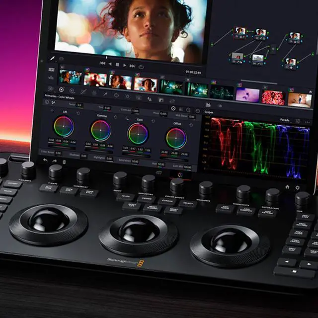 Alt view image 4 of 6 - Blackmagic Design DaVinci Resolve Micro Color Panel (EN) with 6' USB-C Cable and Cable Ties bundle