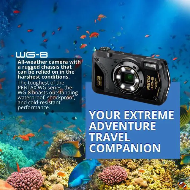 Alt view image 2 of 7 - PENTAX WG-8 Green Bundle