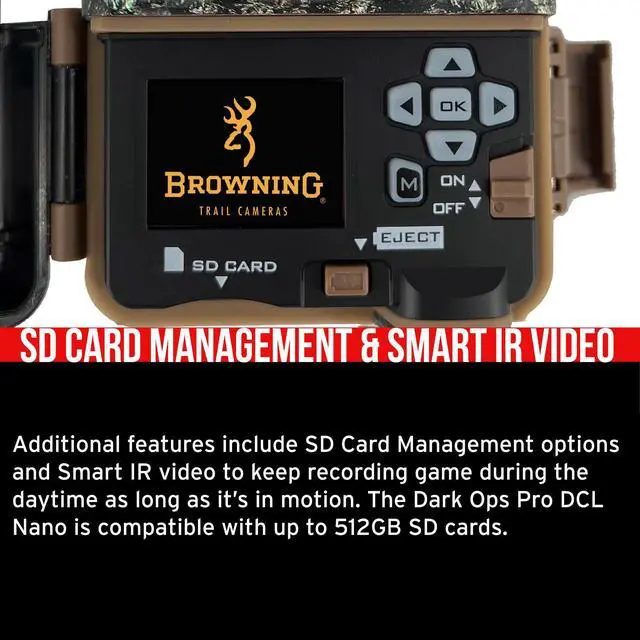 Alt view image 5 of 7 - Browning Trail Camera-Dark Ops Pro DCL NANO Trail Camera with 32GB Memory Cards and Card Reader 10 Pack