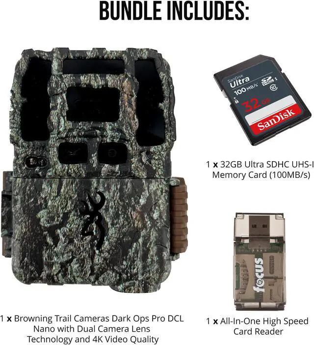 Alt view image 6 of 7 - Browning Trail Camera-Dark Ops Pro DCL NANO Trail Camera with 32GB Memory Cards and Card Reader