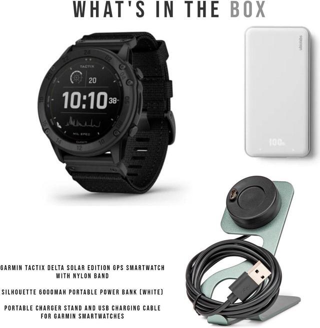 Alt view image 2 of 7 - Garmin tactix Delta Solar Edition GPS Smartwatch with 6000mAh Power Bank Bundle
