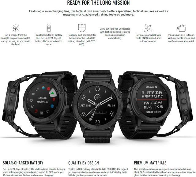 Alt view image 4 of 7 - Garmin tactix Delta Solar Edition GPS Smartwatch with 6000mAh Power Bank Bundle