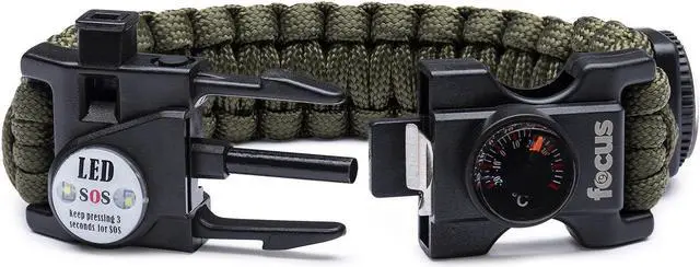 Alt view image 3 of 7 - Focus Emergency Survival Multi-Tool Paracord Bracelet (2-Pack)