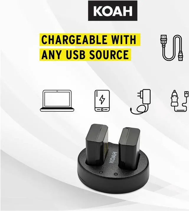 Alt view image 6 of 7 - Koah PRO Rechargeable 1300mAh Battery (2-Pack) and Dual Charger for Sony NP-FW50