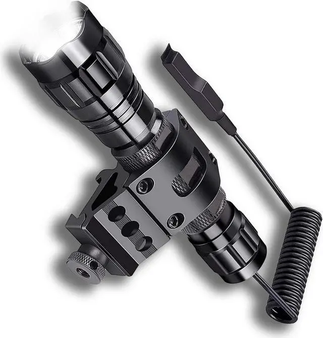 Main image of Tactical Rechargeable Flashlight with Picatinny Rail Mount