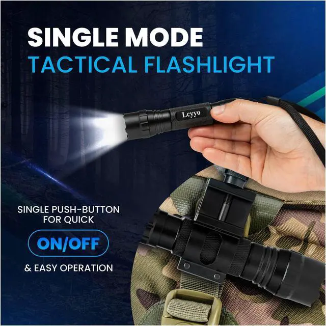 Alt view image 2 of 7 - Tactical Rechargeable Flashlight with Picatinny Rail Mount