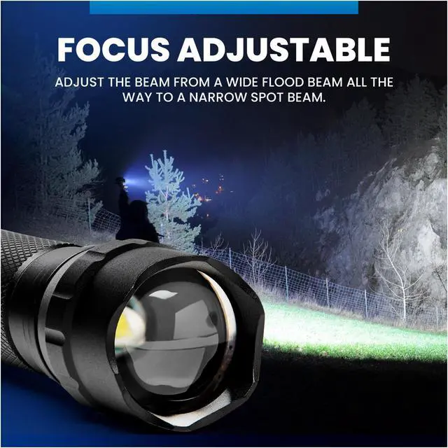Alt view image 6 of 7 - Tactical Rechargeable Flashlight with Picatinny Rail Mount