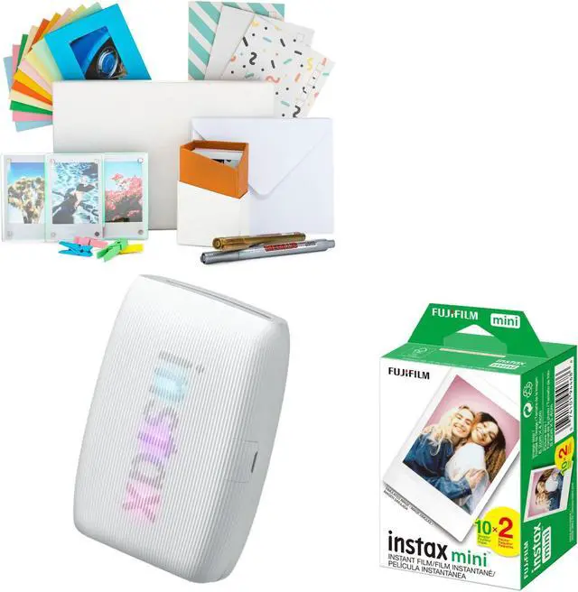 Main image of Fujifilm Instax Mini Link 3 Compact Smartphone Printer Clay White Bundle