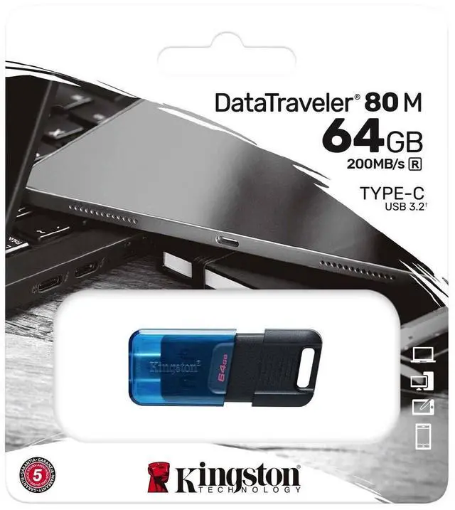 Alt view image 20 of 20 - Kingston DataTraveler 80 M USB-C Flash Drive 64GB, USB 3.2 Gen 1, DT80M/64GB