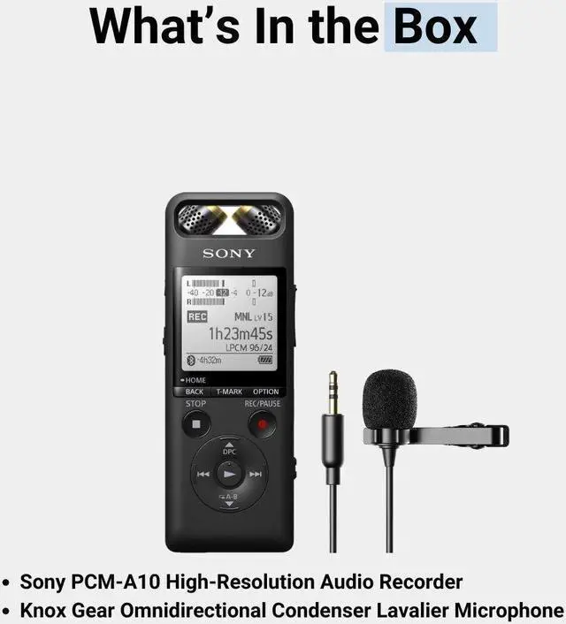 Alt view image 2 of 6 - Sony PCM A10 High Resolution Black Audio Recorder with 16GB Memory Bundle