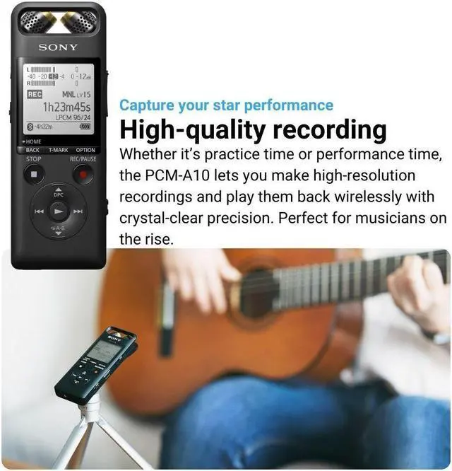 Alt view image 3 of 6 - Sony PCM A10 High Resolution Black Audio Recorder with 16GB Memory Bundle