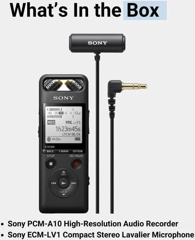 Alt view image 6 of 6 - Sony PCM A10 High Resolution Black Audio Recorder with 16GB Memory Bundle