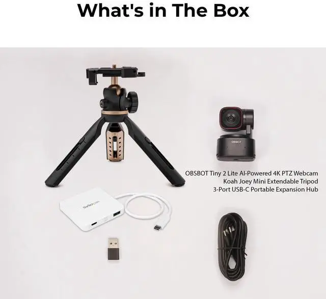 Alt view image 7 of 7 - ROCWARE RC16 4K USB AI Webcam with UHD CMOS Image Sensor, 8x Digital Zoom, Humanoid Tracking, and Auto Framing for Small to Medium-Sized Meeting Rooms
