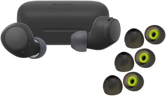Main image of Sony WF C510 Truly Wireless Black Earbuds with Earbud Replacement Tips Bundle
