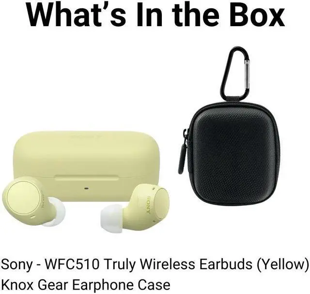 Alt view image 2 of 3 - Sony WF C510 Truly Wireless Yellow Earbuds with Up To 11 Hrs Battery Life Bundle