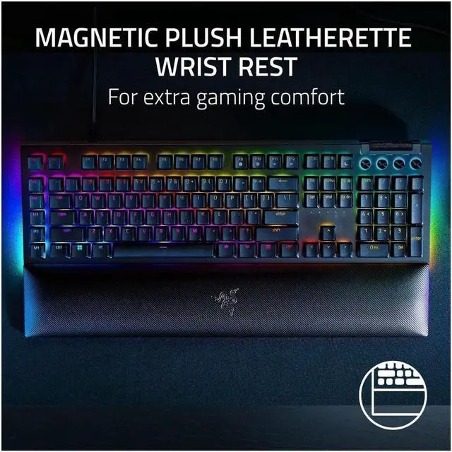 Alt view image 7 of 7 - Razer RZ03-04690200 BlackWidow V4 Full Size Wired Mechanical Green Switch Gaming Keyboard with Chroma RGB