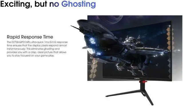 Alt view image 8 of 9 - sceptre ips 27" 2k gaming monitor qhd 2560 x 1440p up to 165hz 1ms hdr400 amd freesync premium 100% srgb machine black (e275b-qpd168)