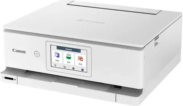 Alt view image 2 of 20 - Canon PIXMA TS8820 Wireless 3 In 1 White Home Printer with Color LCD Touchscreen