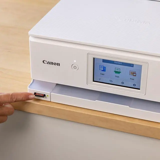 Alt view image 7 of 20 - Canon PIXMA TS8820 Wireless 3 In 1 White Home Printer with Color LCD Touchscreen