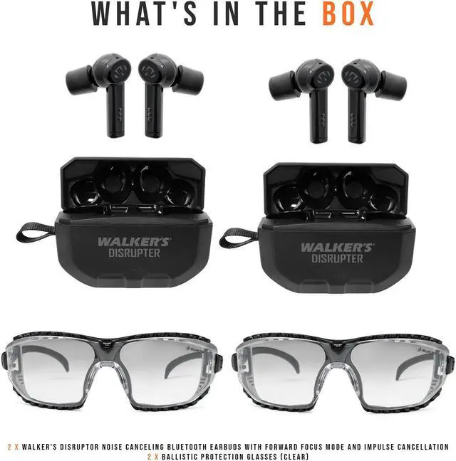 Alt view image 2 of 7 - Walker's Disruptor Noise Canceling Bluetooth Earbuds 2 Pack Bundle