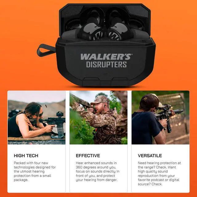 Alt view image 5 of 7 - Walker's Disruptor Noise Canceling Bluetooth Earbuds 2 Pack Bundle