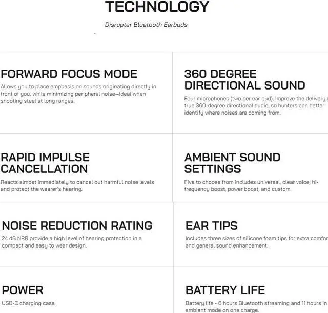 Alt view image 6 of 7 - Walker's Disruptor Noise Canceling Bluetooth Earbuds 2 Pack Bundle