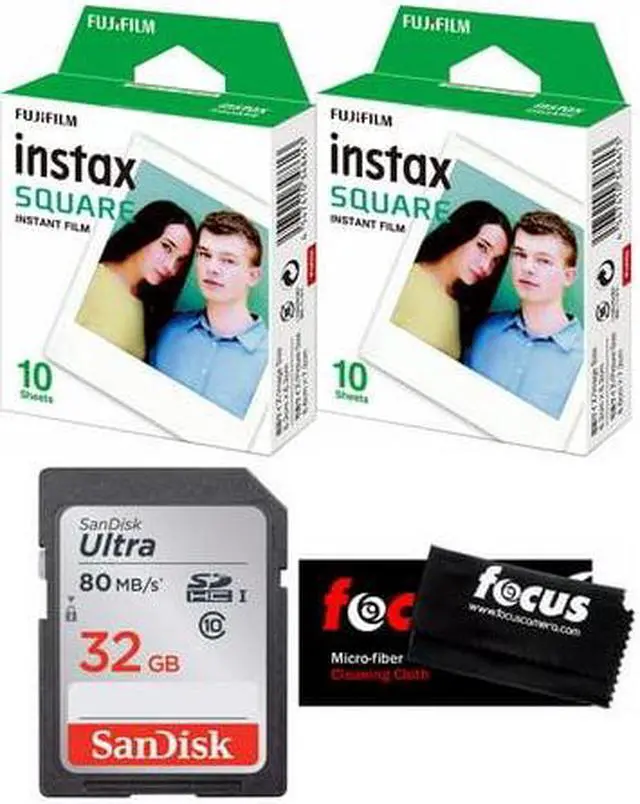 Main image of Fujifilm Instax Square Film (20 Exposures) with 32GB Memory Bundle