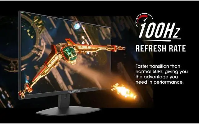 Alt view image 12 of 12 - Sceptre New 27-inch Gaming Monitor 100Hz 1ms DisplayPort HDMI x2 100% sRGB AMD FreeSync Build-in Speakers, Eye Care Frameless Machine Black 2024 (E275W-FW100T)