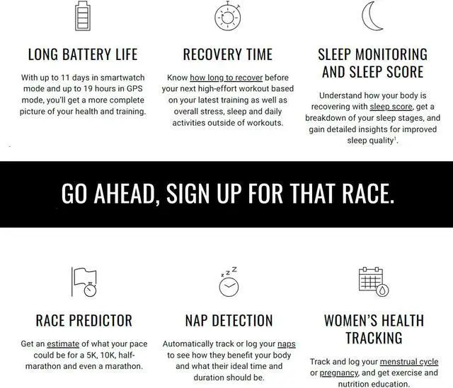 Alt view image 3 of 7 - Garmin Forerunner 165 GPS Smartwatch (Gray/Whitestone) with Charging Stand and Portable Accessory