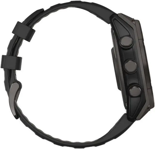 Alt view image 8 of 15 - Garmin fnix® 8 - 47 mm, Solar, AMOLED, Sapphire, Premium Multisport GPS Smartwatch, Long-Lasting Battery Life, Dive-Rated, Built-in LED Flashlight, Carbon Gray DLC Titanium with Pebble Gray Band