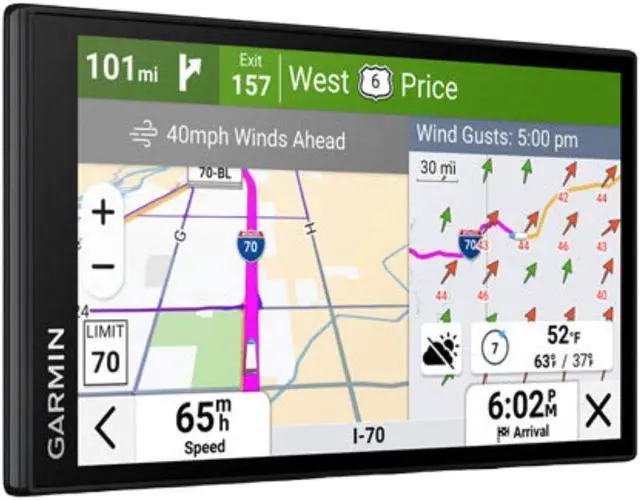 Alt view image 7 of 11 - Garmin dzl OTR620, High-Res 6 GPS Truck Navigator, Custom Truck Routing, Satellite Imagery, Wind Speed, Community-Shared Loading Docks, Truck Entrances & Parking Availability, Popular Truck Paths